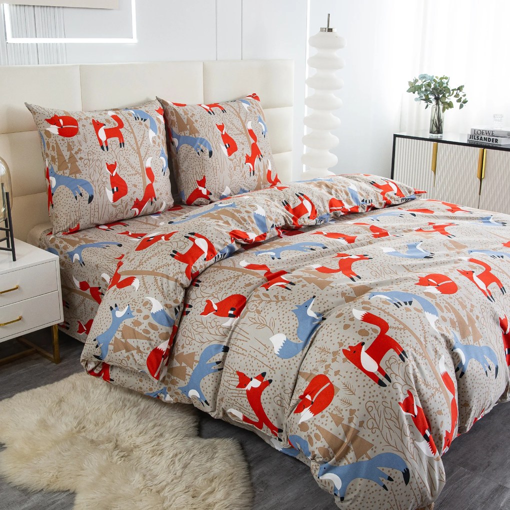 Obliečky z mikrovlákna RED FOX hnedé Rozmer obliečky: 2 ks 70 x 90 cm | 200 x 220 cm