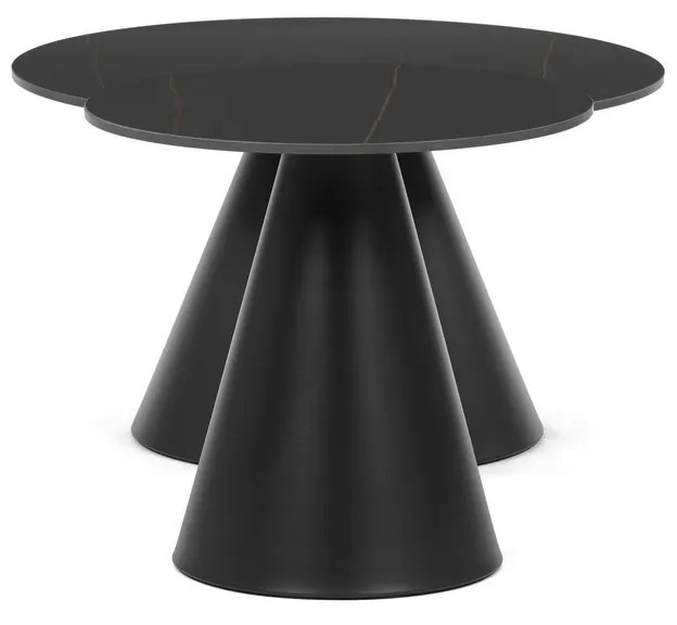 Sada konferenčných stolíkov F4118 BK, mramor, 2 ks