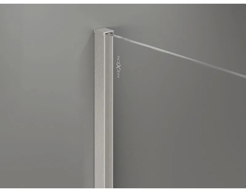 Mexen, Mexen Kioto-X sprchová stena 100 x 200 cm, grafit 10 mm, matný nikel - 800-100-101-97-40-X