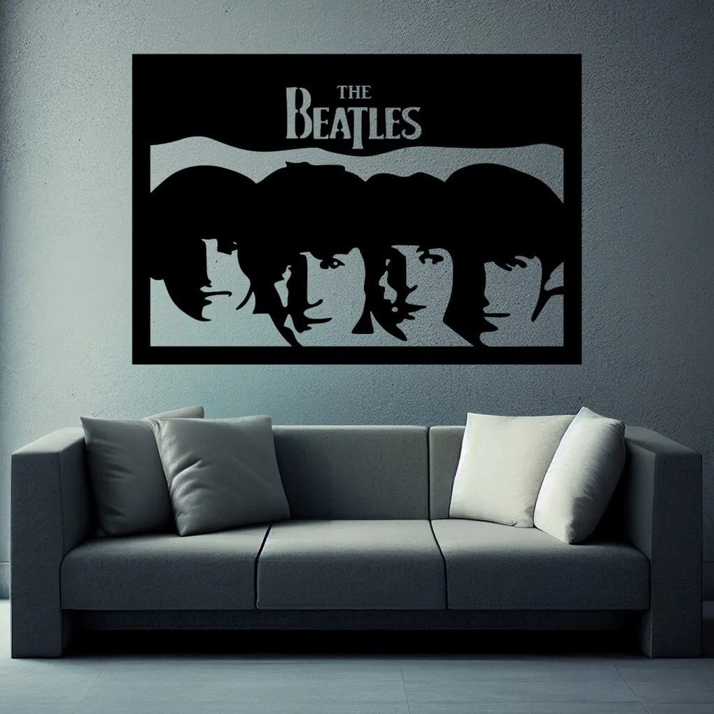 Veselá Stena Samolepka na stenu na stenu The Beatles Farba: černá