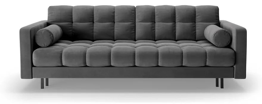 Tmavosivá zamatová rozkladacia/s úložným priestorom pohovka 222 cm Bali – Cosmopolitan Design