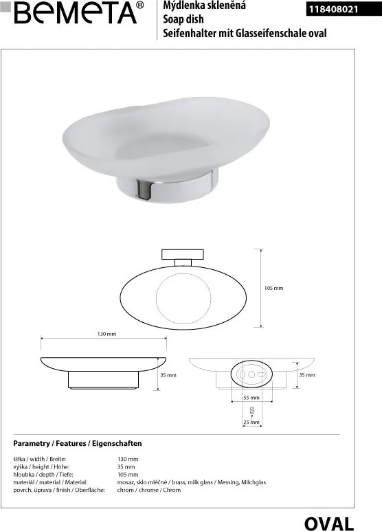 Bemeta Design OVAL: Mydelnička - 118408021