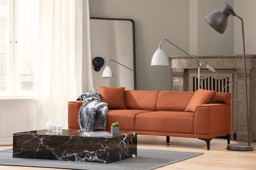 Trojmiestna pohovka Petra 212 cm oranžová