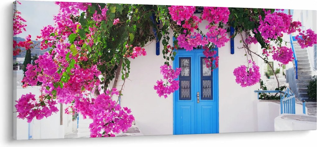 Obraz - Tradičný grécky dom (120x50 cm)