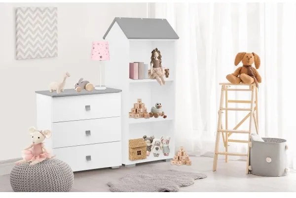 Komoda PABIS 87x83 cm biela/šedá