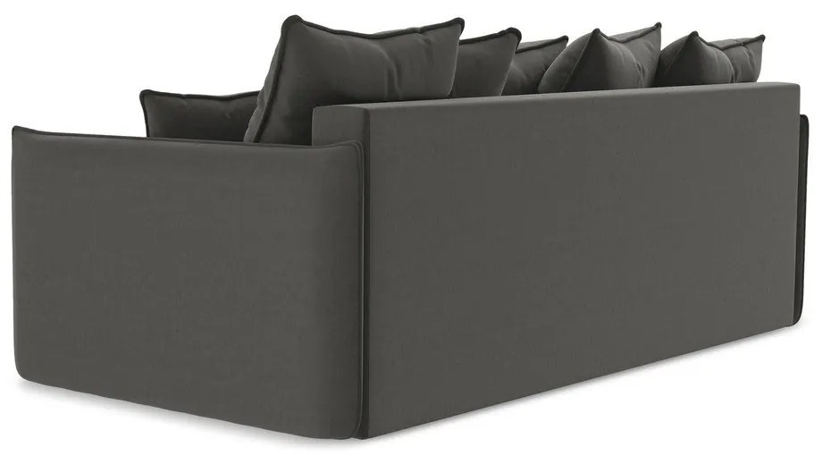 Tmavosivá zamatová rozkladacia/s úložným priestorom pohovka 225 cm Hula – Makamii