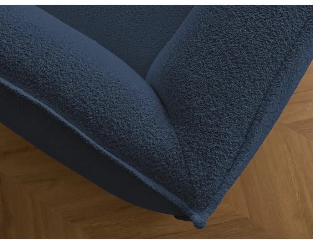 Tmavomodrá pohovka z textílie buklé 242 cm Giorgia – Bobochic Paris