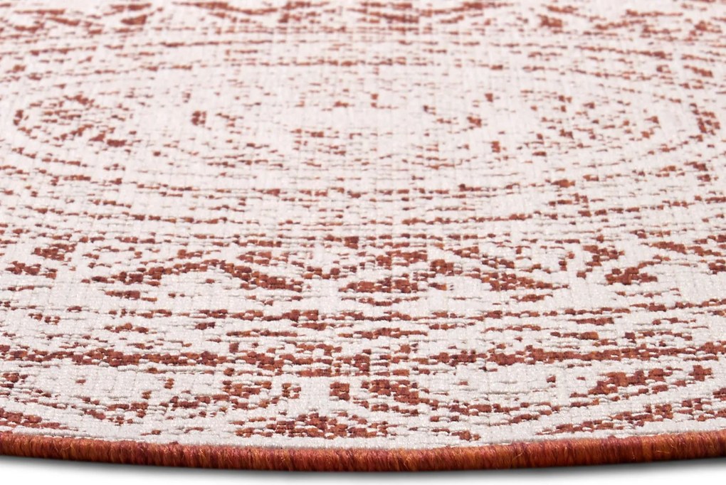 DOPREDAJ: 200x200 (průměr) kruh cm Kusový koberec Twin Supreme 105497 Cayenne kruh – na ven i na doma, 200x200 (priemer) kruh, oranžová, chodba / predsieň, Hanse Home