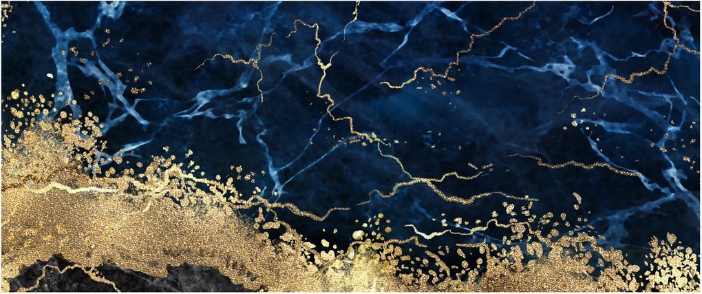 Obraz - Tmavo-modrý mramor (120x50 cm)
