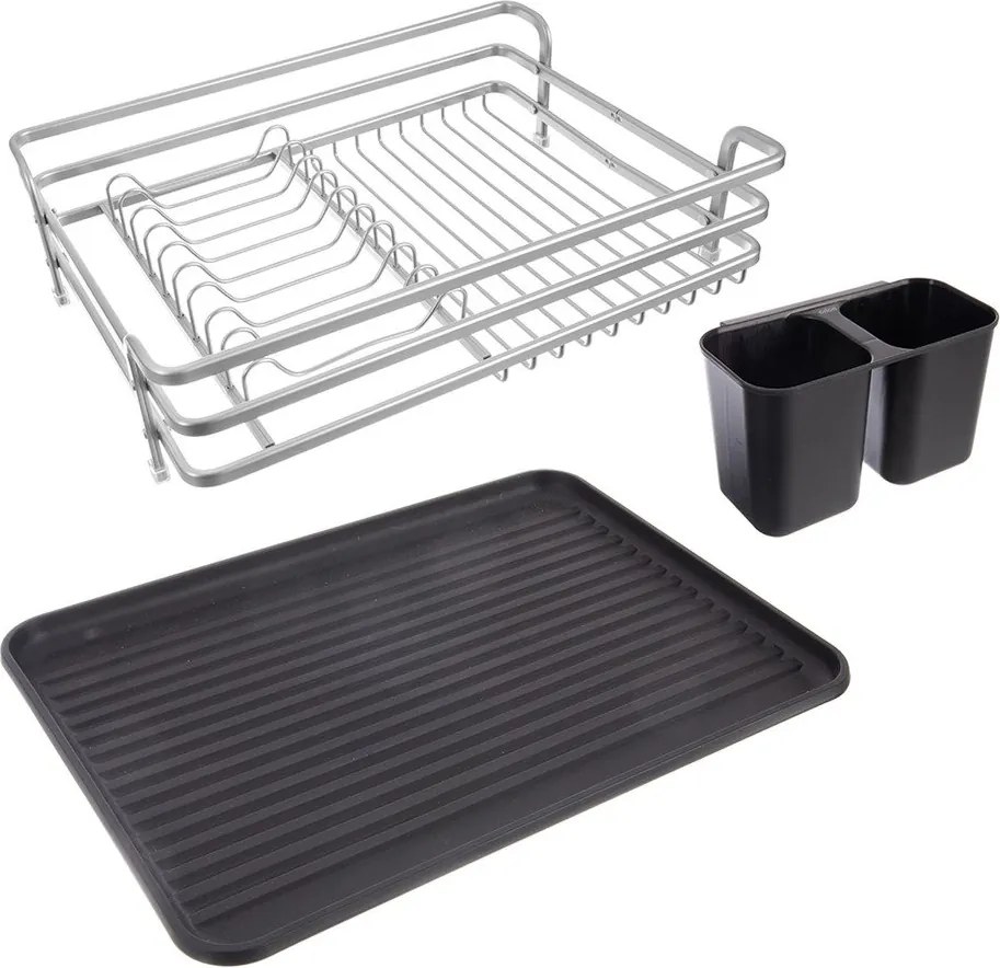 Čierno-biely kovový odkvapkávač 43x32 cm Deluxe – Orion