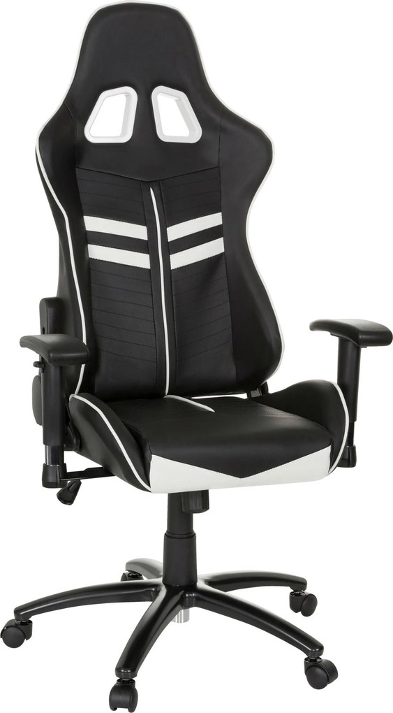 XXXLutz HERNÁ STOLIČKA, vzhľad kože, čierna, biela MID.YOU - Online Only kancelárie - 001918019301