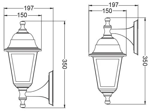 ACA Lighting Vonkajší nástenný lampáš, farba hrdze, PLGP1R