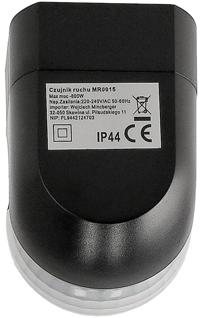 BERGE Pohybové čidlo LED PIR čierne IP44 800W PR054