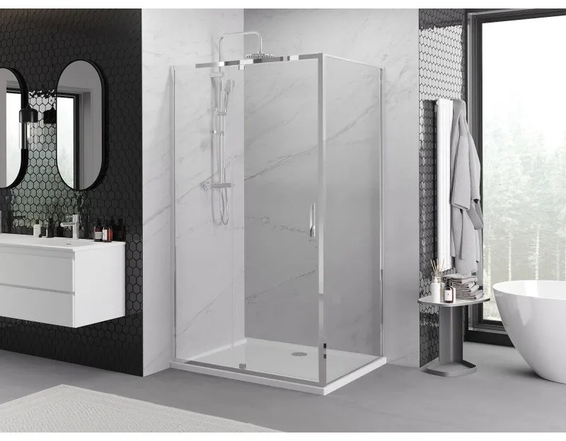 Mexen Exo, sprchovací kút s krídlovými dverami 135 x 95 cm, 6mm číre sklo, chrómový profil, 819-135-095-01-00