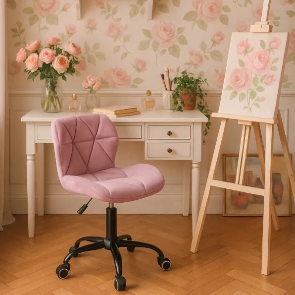 Ergonomická kancelárska otočná stolička – zamat čierna