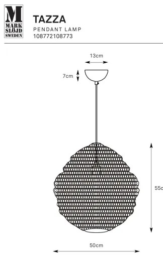 Markslöjd 108773 - Luster na lanku TAZZA 1xE27/40W/230V zlatá
