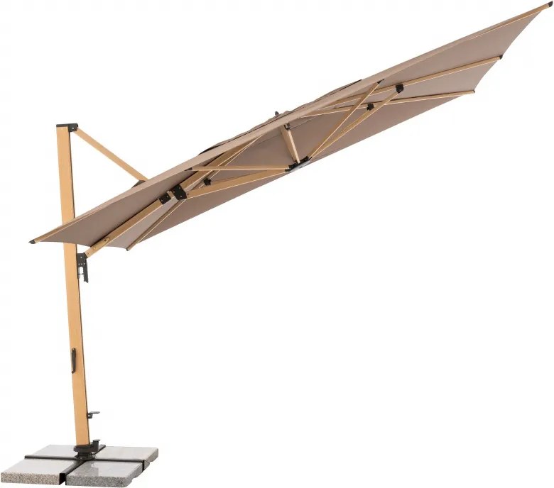 ALU WOOD XL 4x3 m - záhradný naklápací bočný slnečník - Doppler