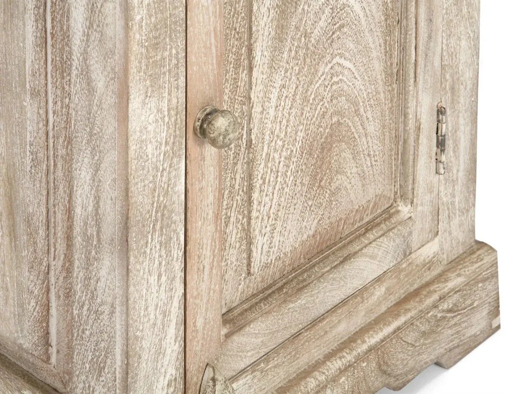 furniture-nabytek.cz - Masivní koupelnová skříňka z mangového dřeva, lakovaná, přírodní – 50×40×185 cm