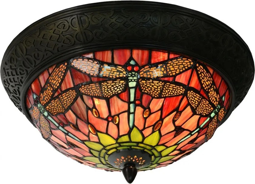 Stropné svetlo Tiffany Cecile - Ø 38*19 cm E14/max 2*40W
