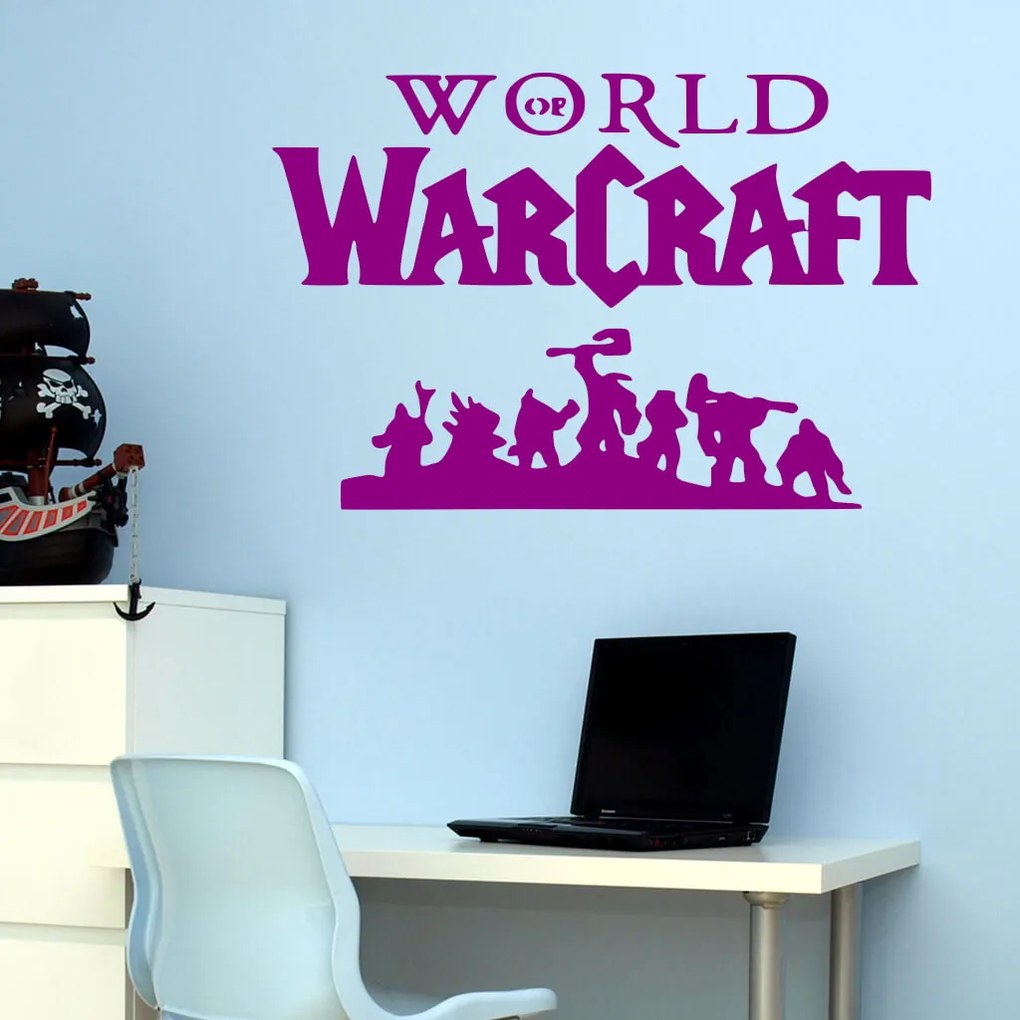 Veselá Stena Samolepka World of Warcraft Farba: růžová, Veľkosť: 100 x 66 cm