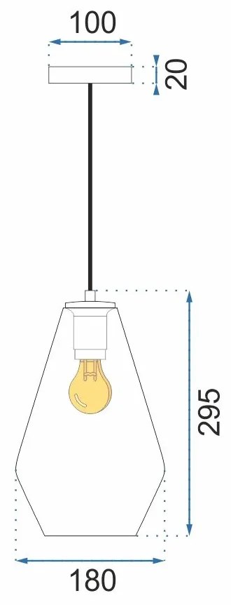 Toolight - sklenené závesné svietidlo E27 60W APP438-1CP, OSW-00568