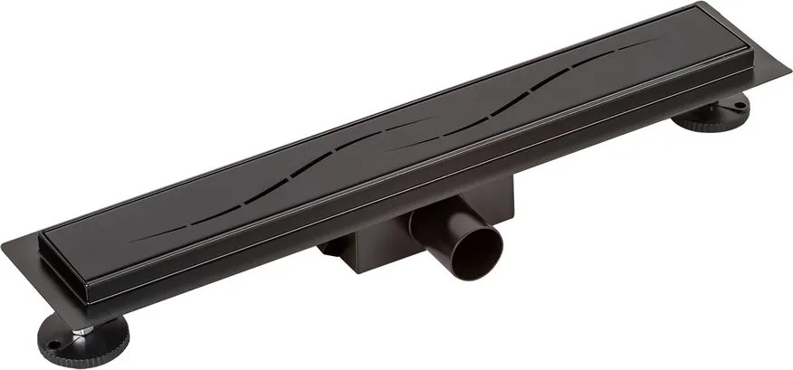 Burela matná čierna lineárny sprchový žľab, 70 cm