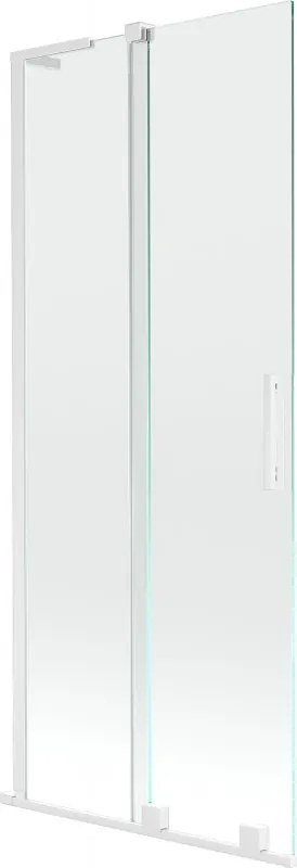 Mexen Velar L, 2-krídlová posuvná vaňová zástena 80 x 150 cm, 8mm číre sklo, biely profil, 896-080-003-01-20