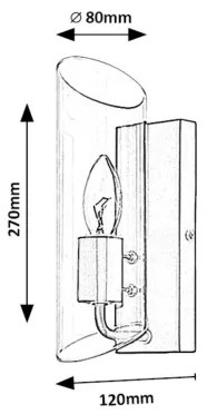 Rabalux 75027 - Kúpeľňové nástenné svietidlo TEODORO 1xE14/12W/230V IP44 čierna