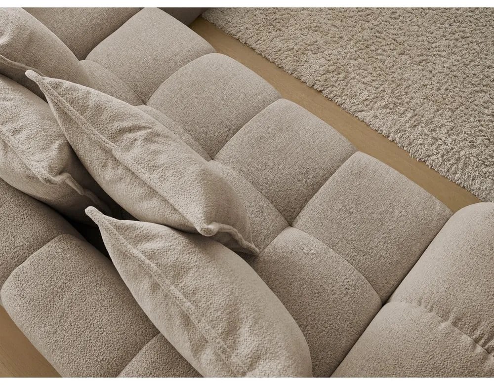 Taupe ženilková rozkladacia/s úložným priestorom rohová pohovka (pravý roh/do L) Everest – Bobochic Paris