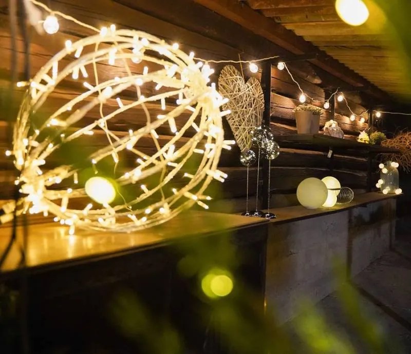 DECOLED Svetelná guľa LED, teplá biela, priemer 40 cm