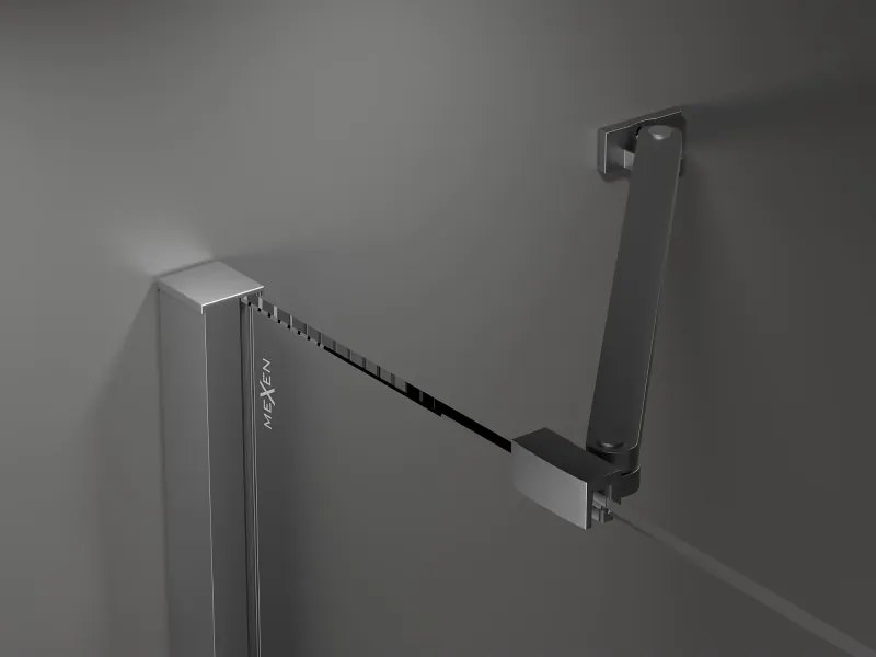 Mexen Velar Duo, sprchový kút s posuvnými dverami 90 x 90 cm, 8mm šedé sklo, brúsený grafit, 871-090-090-42-95