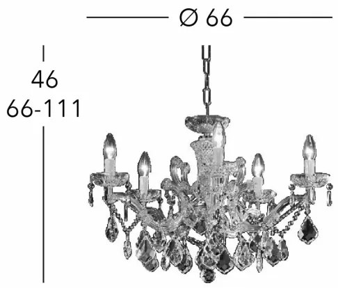 Kolarz 3149.85.3.KoT - Krištáľový luster MARIA LOUISE 5xE14/40W/230V 24K zlato