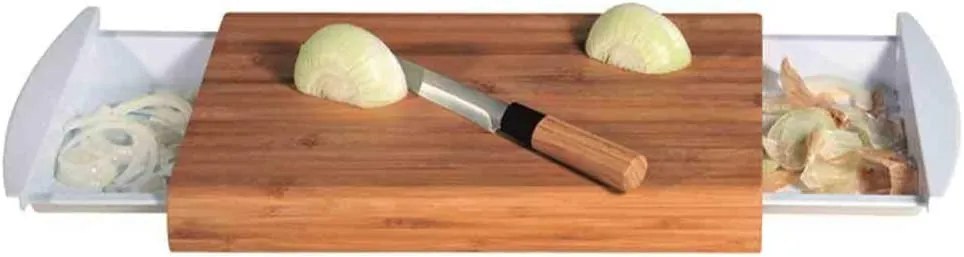 Kesper Krájacia doska, doštička, bambusová, s 2 miskami, CUTT2 – biela