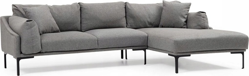 Rohová sedačka Leonero (p) (sivá čierna)