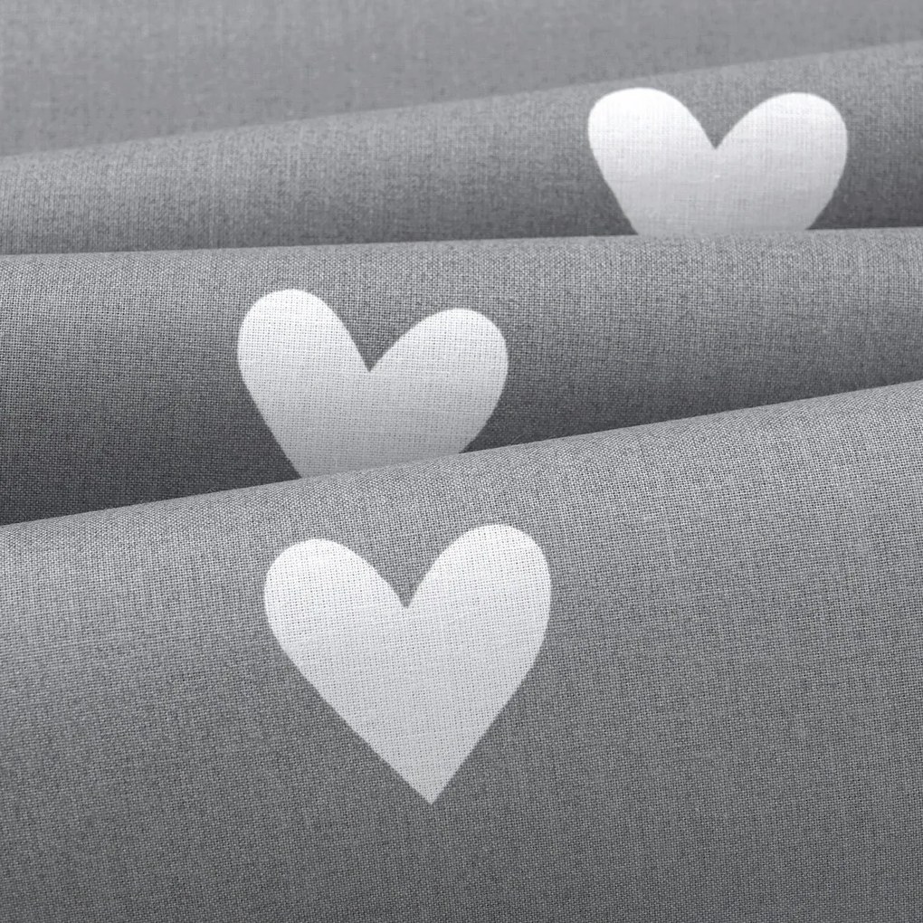 Goldea bavlnený záves - srdiečka na sivom 200x150 cm