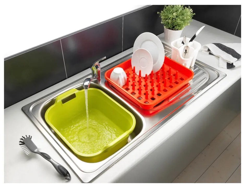 Biely plastový odkvapkávač na príbory 14x14 cm Signature – Addis