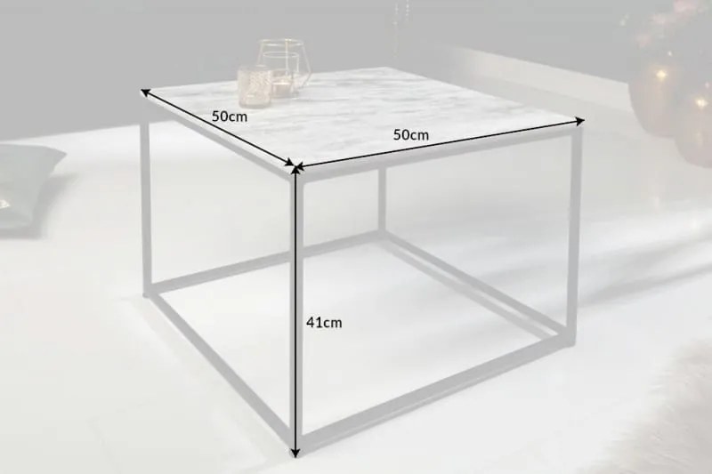Konferenčný stolík Elements 50 cm mramor biely »
