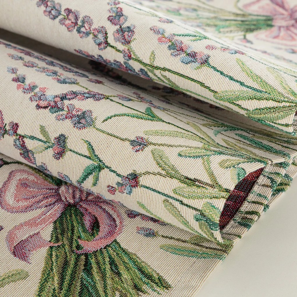 GOBELÍNOVÝ BEHÚŇ NA STÔL LAVENDER 45X140 CM VZOROVANÝ