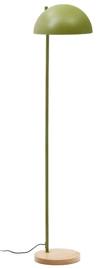 Zelená/v prírodnej farbe stojacia lampa s kovovým tienidlom (výška 150 cm) Catlar – Kave Home