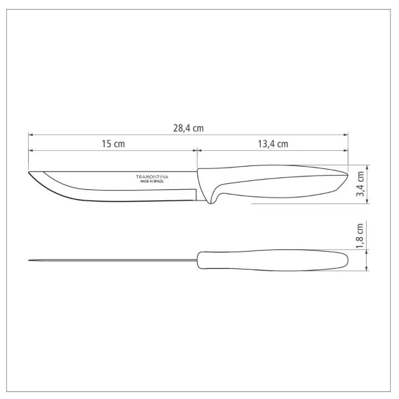Kuchynský nôž Tramontina Plenus 15cm - čierny