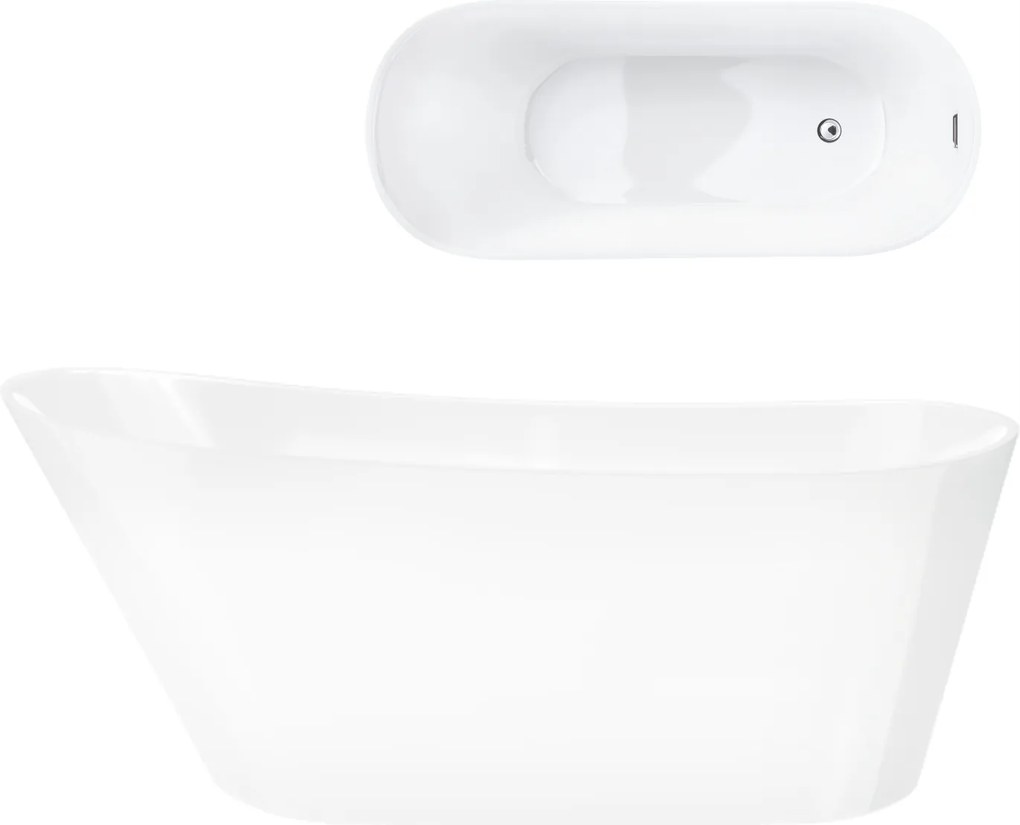 Voľne stojaca vaňa Corsan Estella 170 x 74 cm, korok klik-klak, chróm