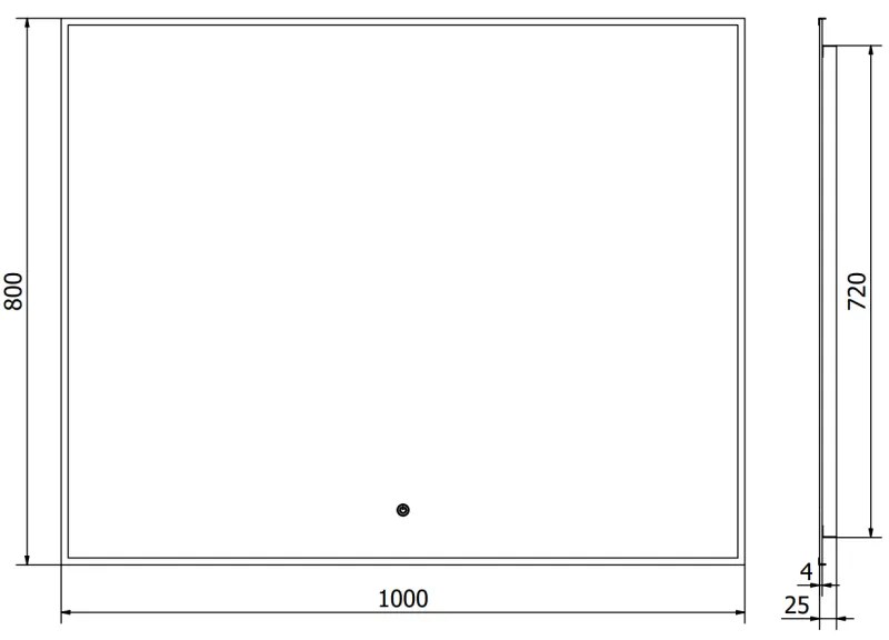 Mexen Erma, LED kúpeľňové zrkadlo s podsvietením a čiernym rámom 100x80 cm, 6000K, ochrana proti zahmlievaniu, 9814-100-080-611-70