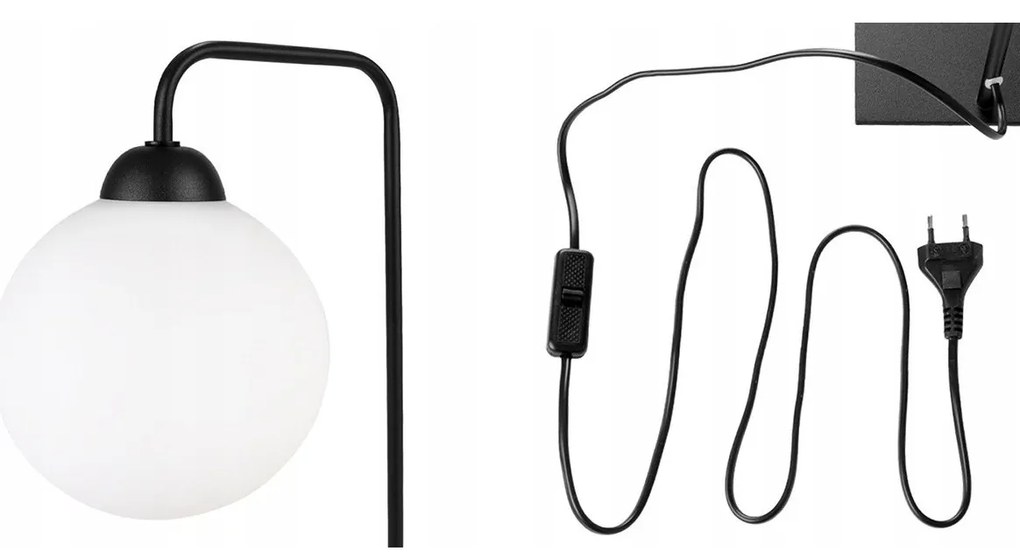 Stolná lampa Florence, 1x biele sklenené tienidlo