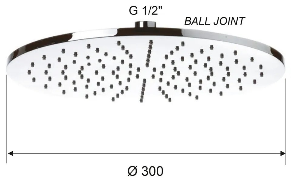 Biela mosadzná hlavová sprcha ø 30 cm – Sapho