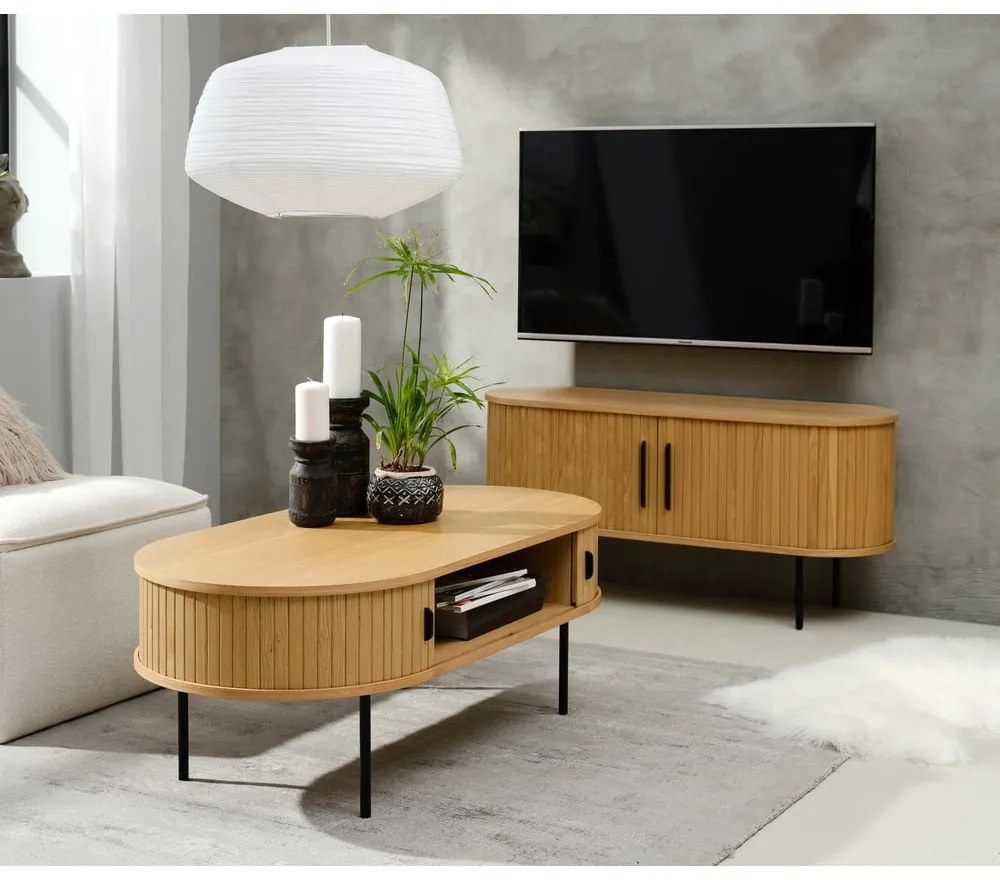 Konferenčný stolík v dekore duba v prírodnej farbe 60x120 cm Nola – Unique Furniture
