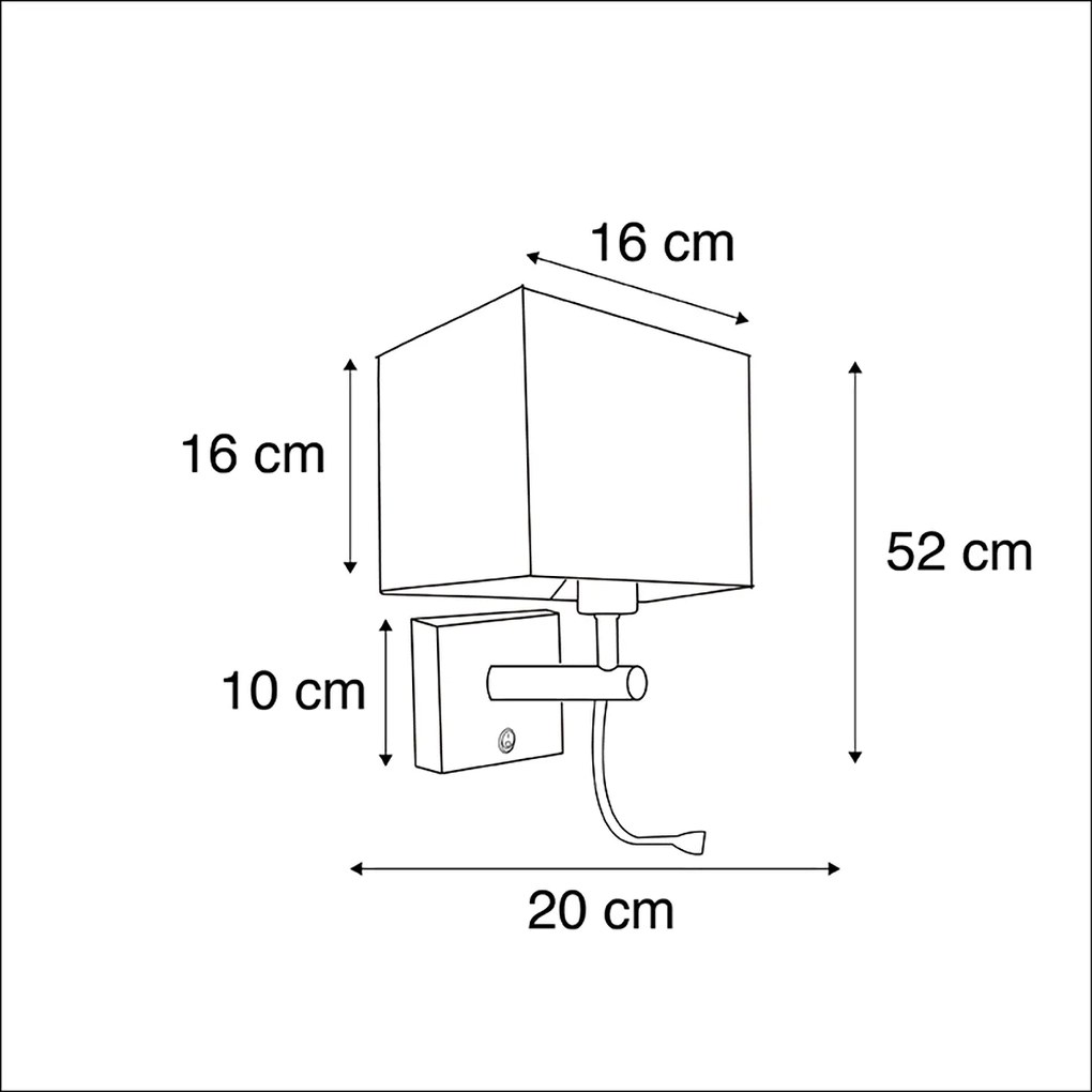 Inteligentná nástenná lampa čierna s USB vrátane Wifi A60 a GU10 - Zeno