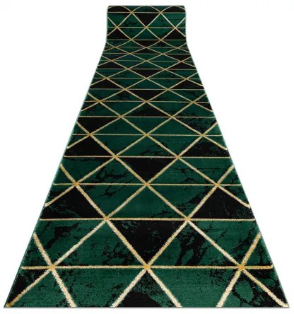 Behúň EMERALD exkluzívne 1020 glamour, štýlový mramor, trojuholníky zelené / zlato Veľkosť: 120 cm