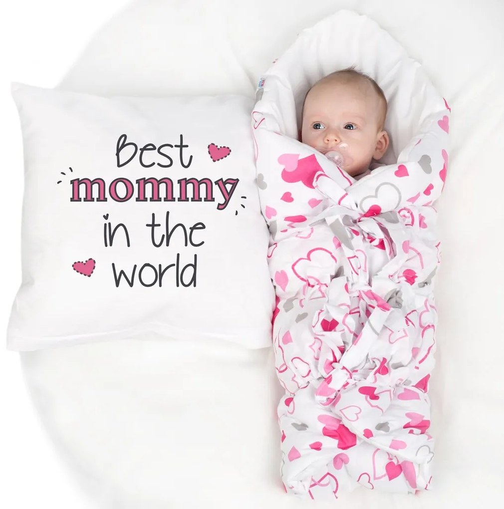 Klasická šnurovacia zavinovačka New Baby ružové srdiečka
