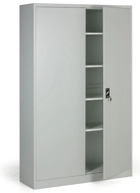 Kovová spisová skriňa, demontovaná, 4 police, 1200 x 1950 x 400 mm, sivá