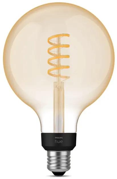 PHILIPS HUE Múdra LED filamentová žiarovka HUE, E27, G125, 7W, 550lm, teplá biela-neutrálna biela